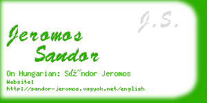 jeromos sandor business card